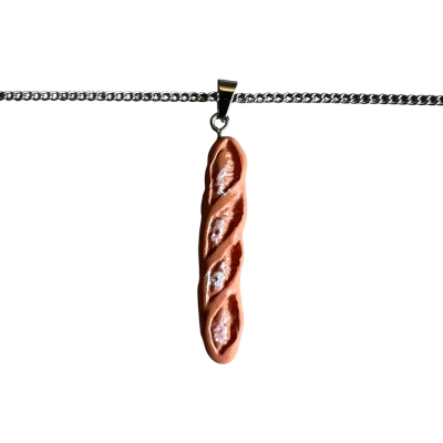 Baguette French Stick Resin Pendant with Chain