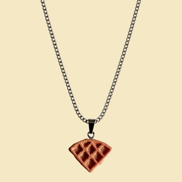 Waffle Resin Pendant with Chain