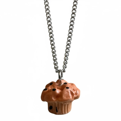 Muffin Resin Pendant with Chain