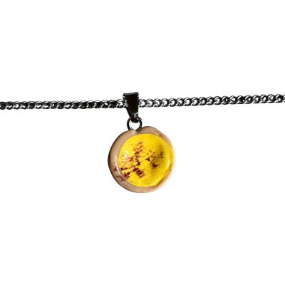 Custard Tart Resin Pendant with Chain
