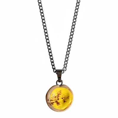 Custard Tart Resin Pendant with Chain