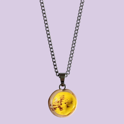 Custard Tart Resin Pendant with Chain