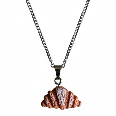 Traditional Croissant Resin Pendant with Chain