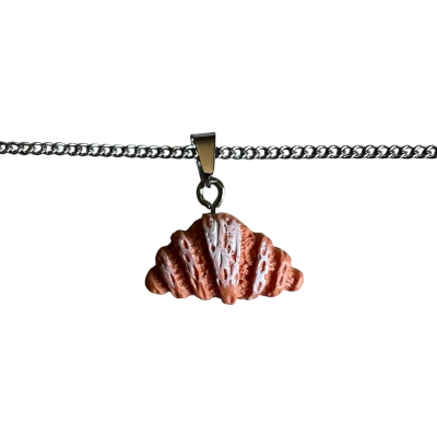 Traditional Croissant Resin Pendant with Chain