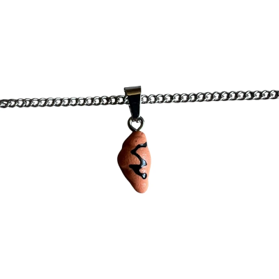 Chocolate Croissant Resin Pendant with Chain