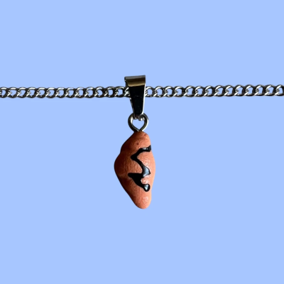 Chocolate Croissant Resin Pendant with Chain